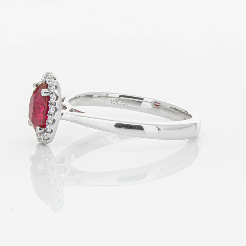 18ct White Gold 1.18ct Ruby & Diamond Nina Ring-Ring-Walker & Hall