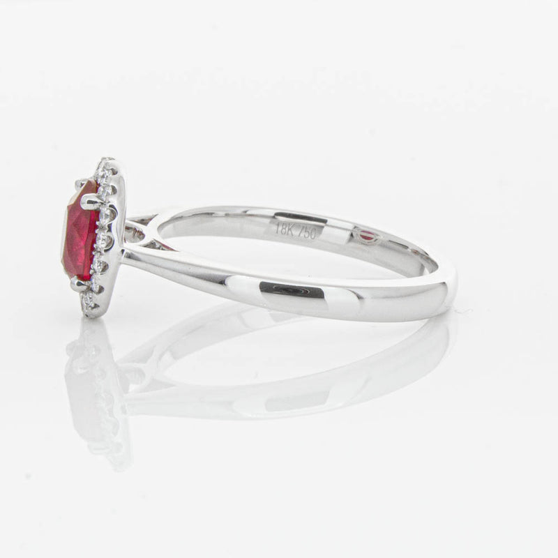 18ct White Gold 1.18ct Ruby & Diamond Nina Ring-Ring-Walker & Hall
