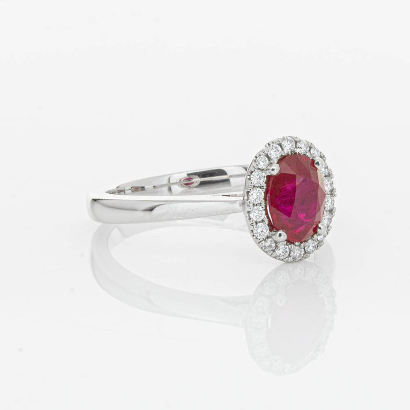 18ct White Gold 1.18ct Ruby & Diamond Nina Ring-Ring-Walker & Hall