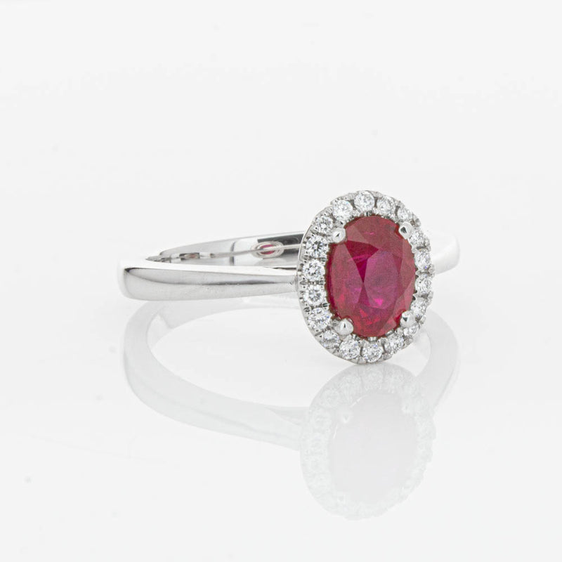 18ct White Gold 1.18ct Ruby & Diamond Nina Ring-Ring-Walker & Hall