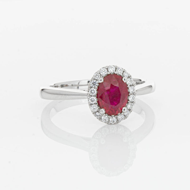 18ct White Gold 1.18ct Ruby & Diamond Nina Ring-Ring-Walker & Hall