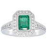 18ct White Gold Emerald & Diamond Ring-Ring-Walker & Hall