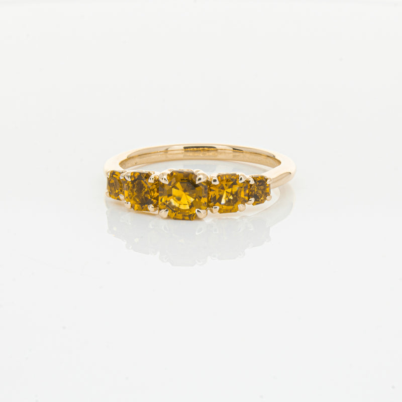 18ct Rose Gold Five Stone Citrine Octavia Ring-Ring-Walker & Hall