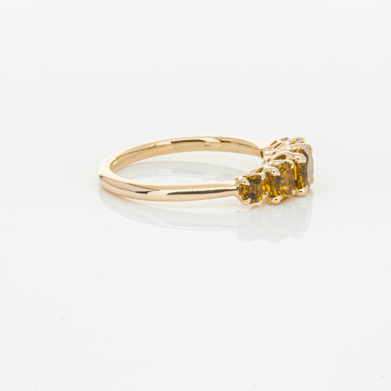 18ct Rose Gold Five Stone Citrine Octavia Ring-Ring-Walker & Hall