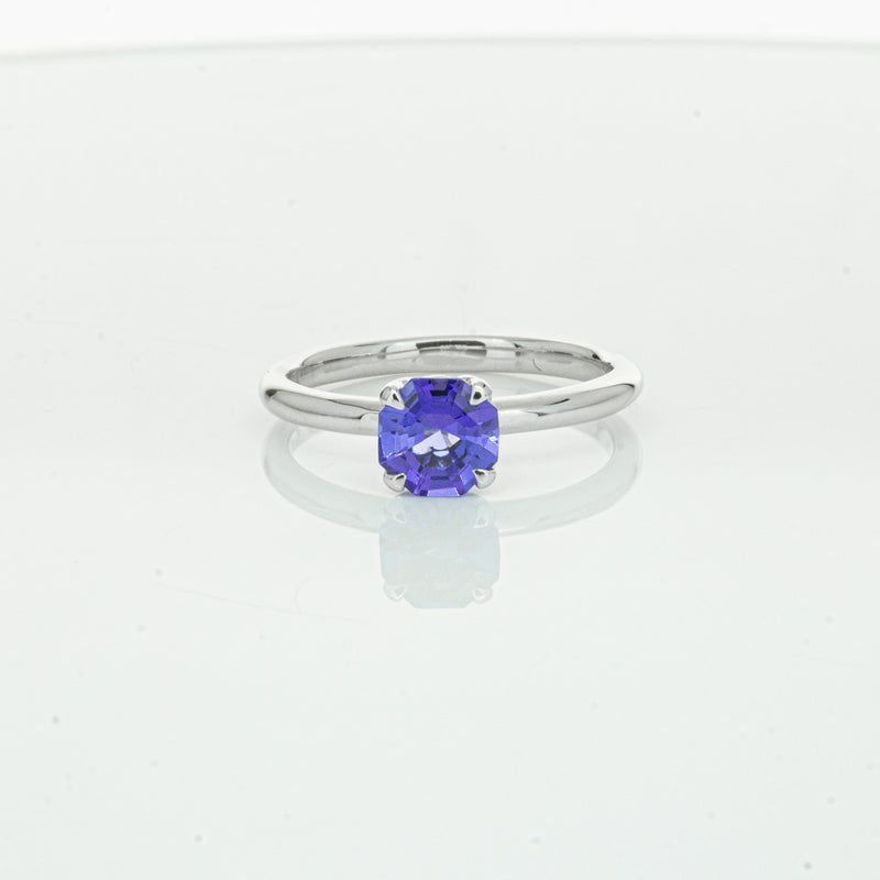 18ct White Gold Tanzanite Mini Octavia Ring-Ring-Walker & Hall