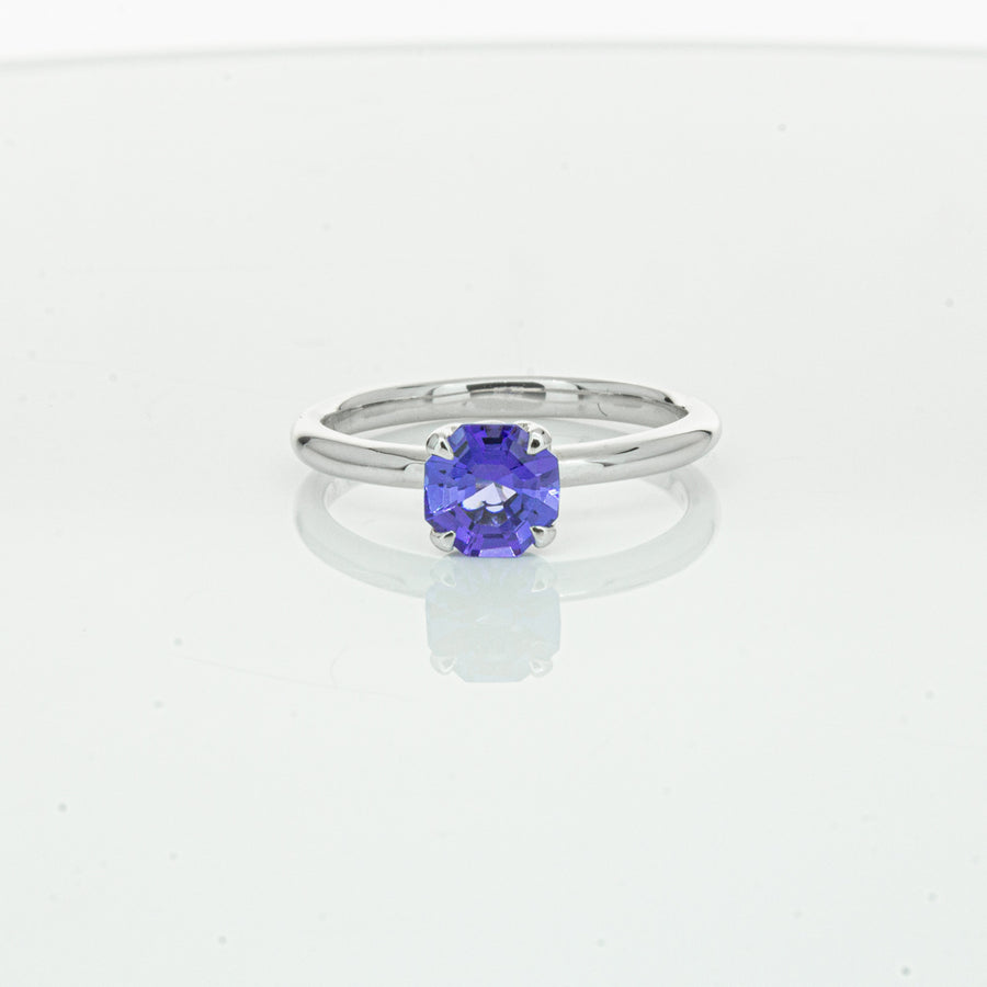 18ct White Gold Tanzanite Mini Octavia Ring-Ring-Walker & Hall
