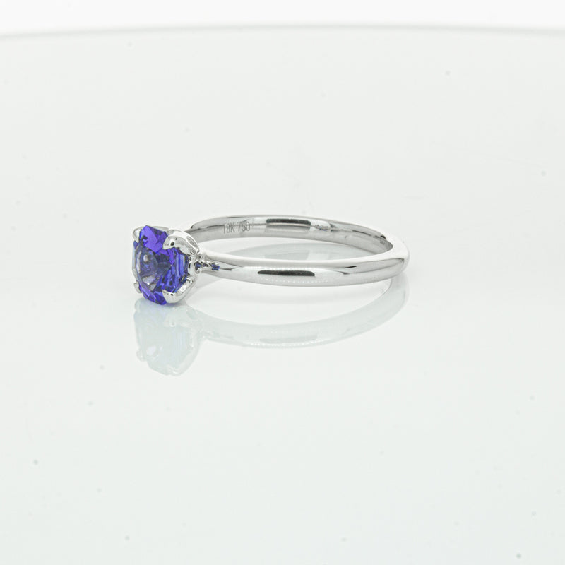 18ct White Gold Tanzanite Mini Octavia Ring-Ring-Walker & Hall
