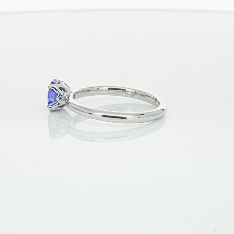 18ct White Gold Tanzanite Mini Octavia Ring-Ring-Walker & Hall