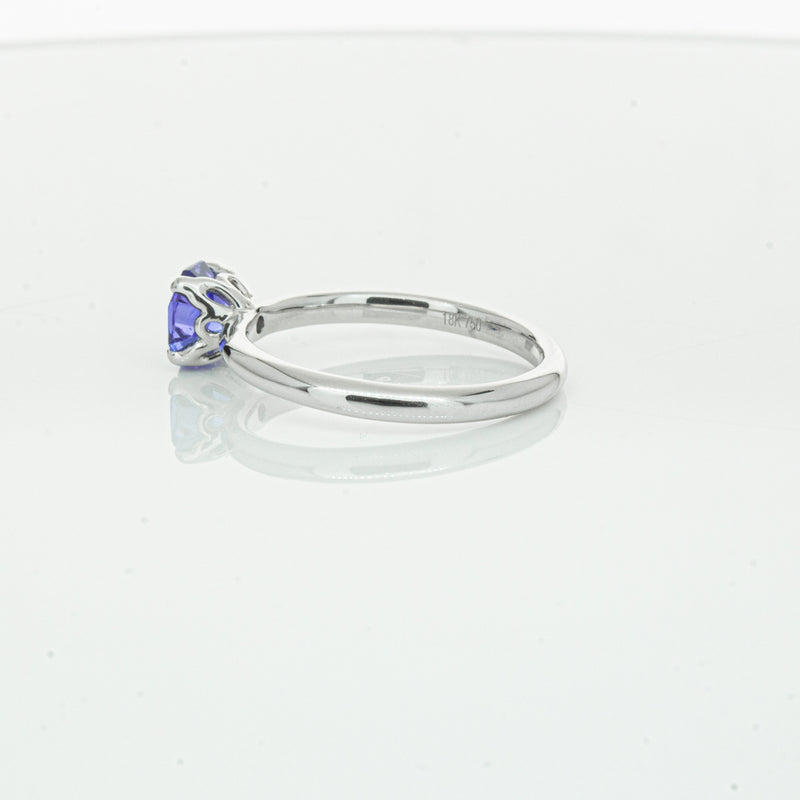 18ct White Gold Tanzanite Mini Octavia Ring-Ring-Walker & Hall