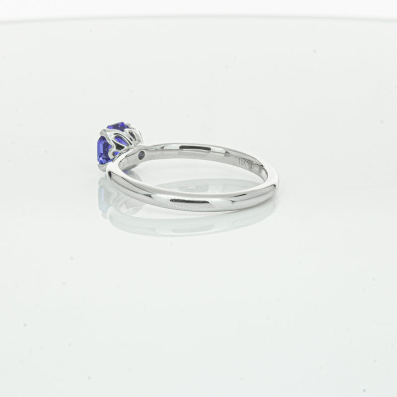 18ct White Gold Tanzanite Mini Octavia Ring-Ring-Walker & Hall