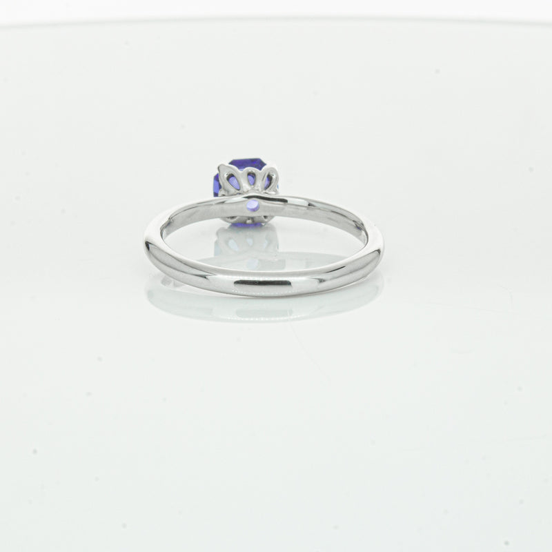 18ct White Gold Tanzanite Mini Octavia Ring-Ring-Walker & Hall