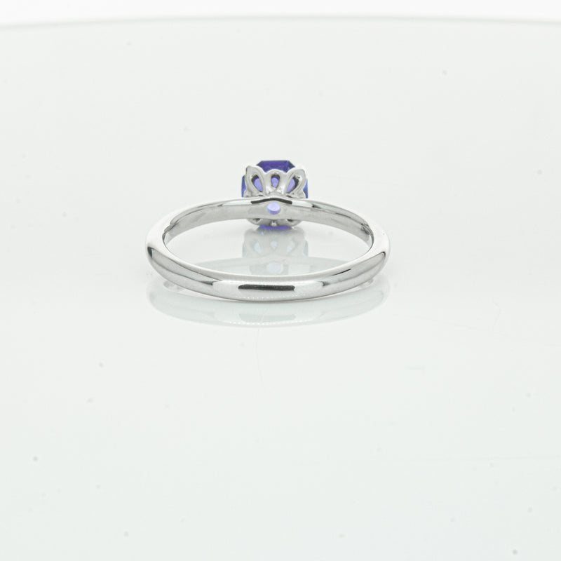 18ct White Gold Tanzanite Mini Octavia Ring-Ring-Walker & Hall