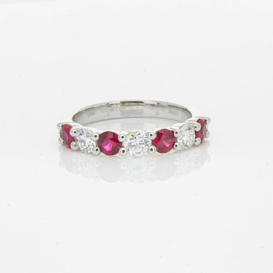 18ct White Gold .71ct Ruby & Diamond Panorama Ring-Ring-Walker & Hall