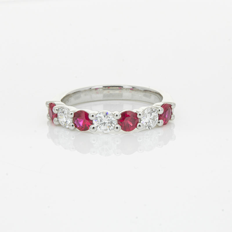 18ct White Gold .71ct Ruby & Diamond Panorama Ring-Ring-Walker & Hall