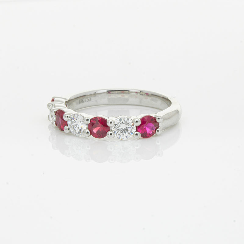 18ct White Gold .71ct Ruby & Diamond Panorama Ring-Ring-Walker & Hall