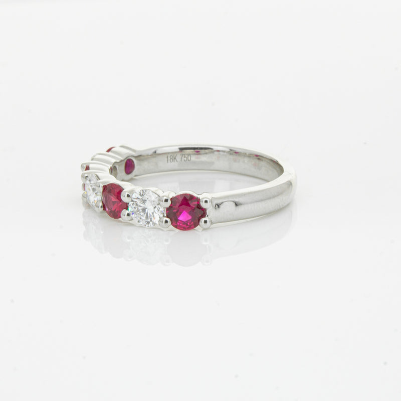 18ct White Gold .71ct Ruby & Diamond Panorama Ring-Ring-Walker & Hall
