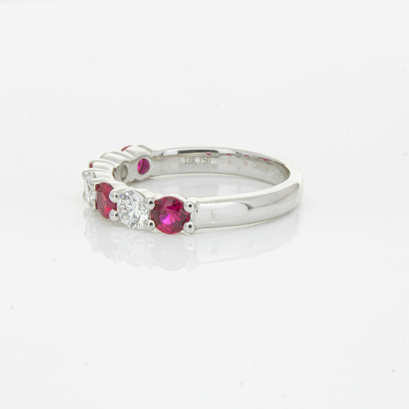 18ct White Gold .71ct Ruby & Diamond Panorama Ring-Ring-Walker & Hall