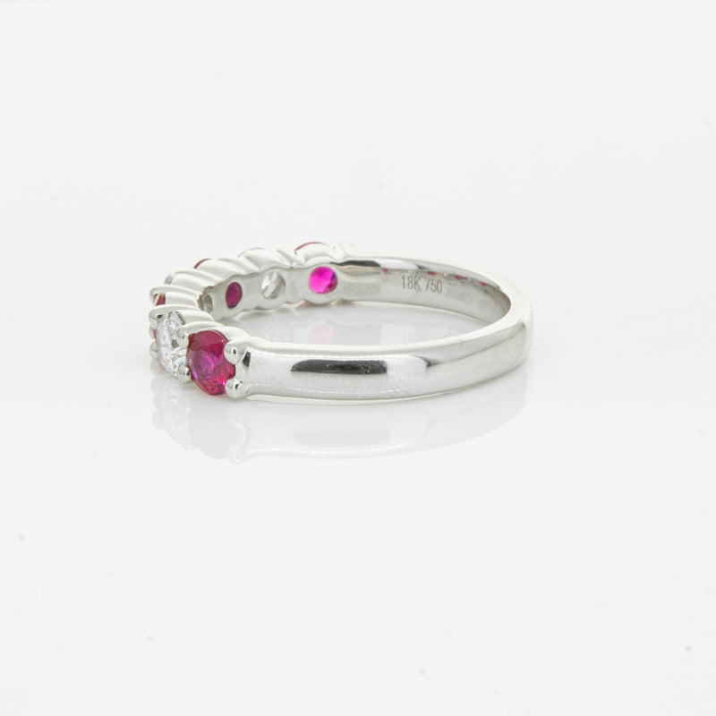 18ct White Gold .71ct Ruby & Diamond Panorama Ring-Ring-Walker & Hall