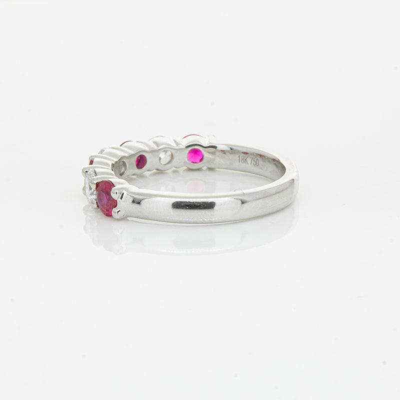 18ct White Gold .71ct Ruby & Diamond Panorama Ring-Ring-Walker & Hall