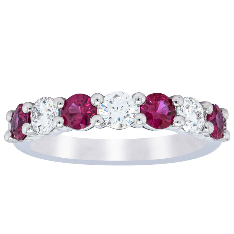 18ct White Gold .71ct Ruby & Diamond Panorama Ring-Ring-Walker & Hall