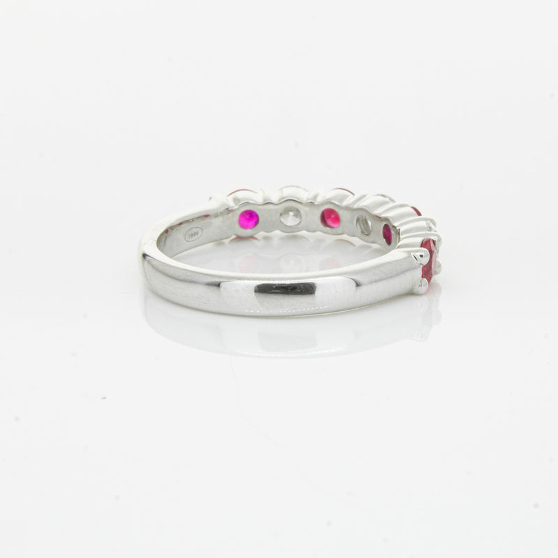 18ct White Gold .71ct Ruby & Diamond Panorama Ring-Ring-Walker & Hall