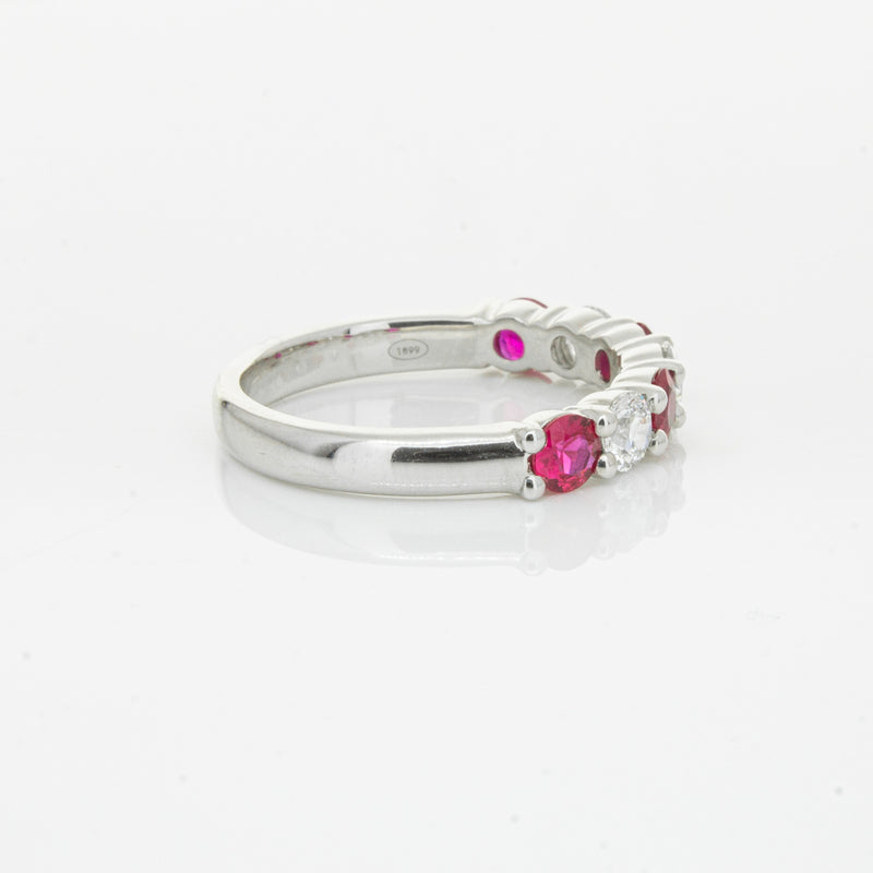 18ct White Gold .71ct Ruby & Diamond Panorama Ring-Ring-Walker & Hall