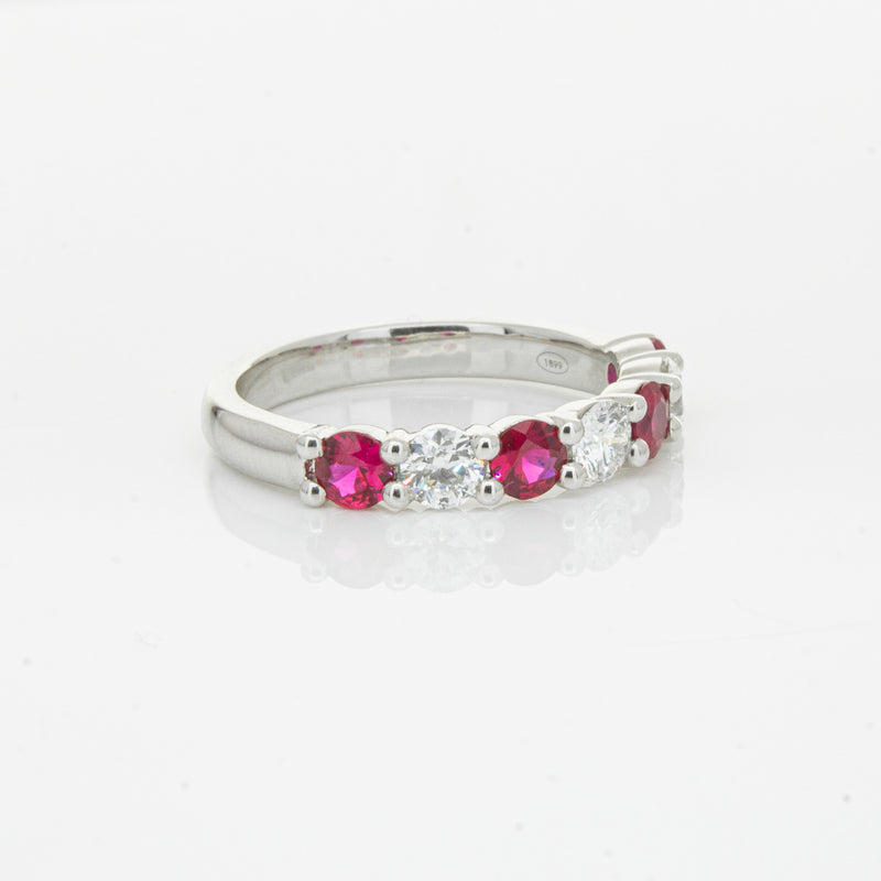 18ct White Gold .71ct Ruby & Diamond Panorama Ring-Ring-Walker & Hall