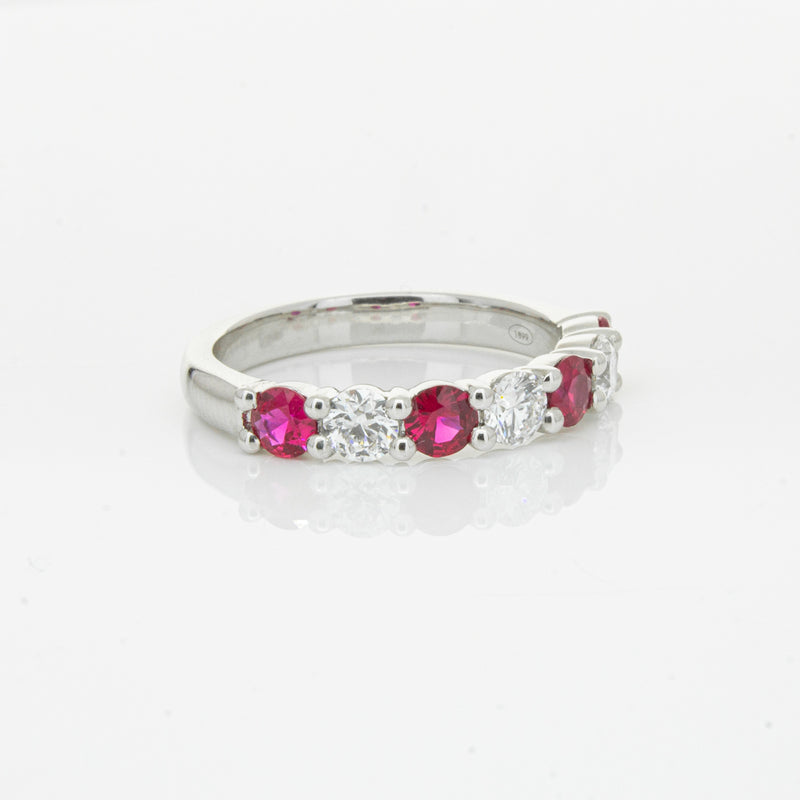 18ct White Gold .71ct Ruby & Diamond Panorama Ring-Ring-Walker & Hall
