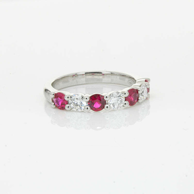 18ct White Gold .71ct Ruby & Diamond Panorama Ring-Ring-Walker & Hall