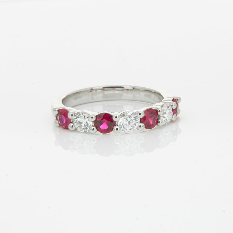 18ct White Gold .71ct Ruby & Diamond Panorama Ring-Ring-Walker & Hall