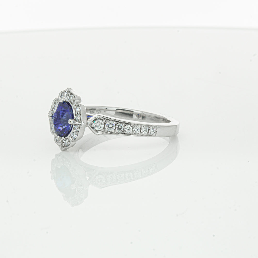 18ct White Gold Sapphire & Diamond Ring-Ring-Walker & Hall