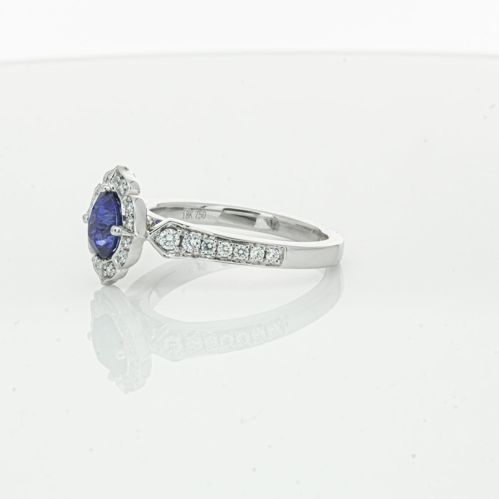 18ct White Gold Sapphire & Diamond Ring-Ring-Walker & Hall