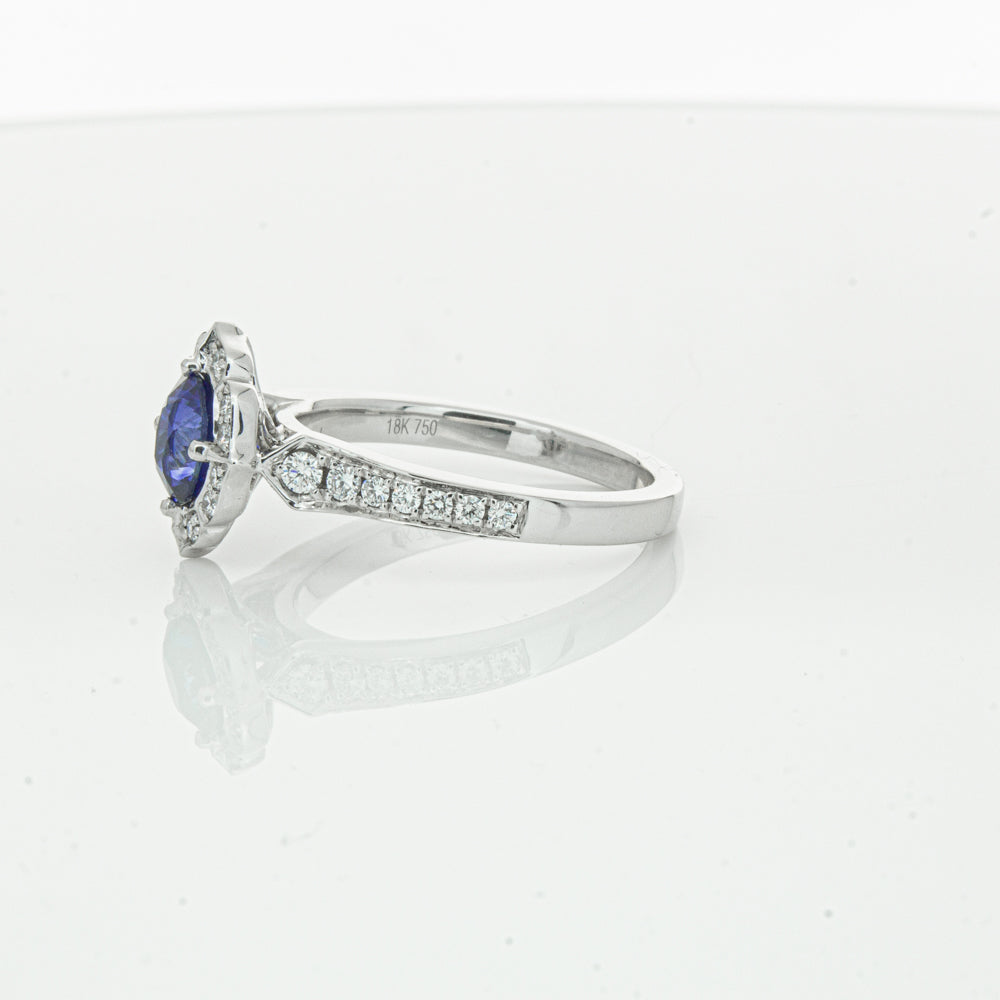 18ct White Gold Sapphire & Diamond Ring-Ring-Walker & Hall