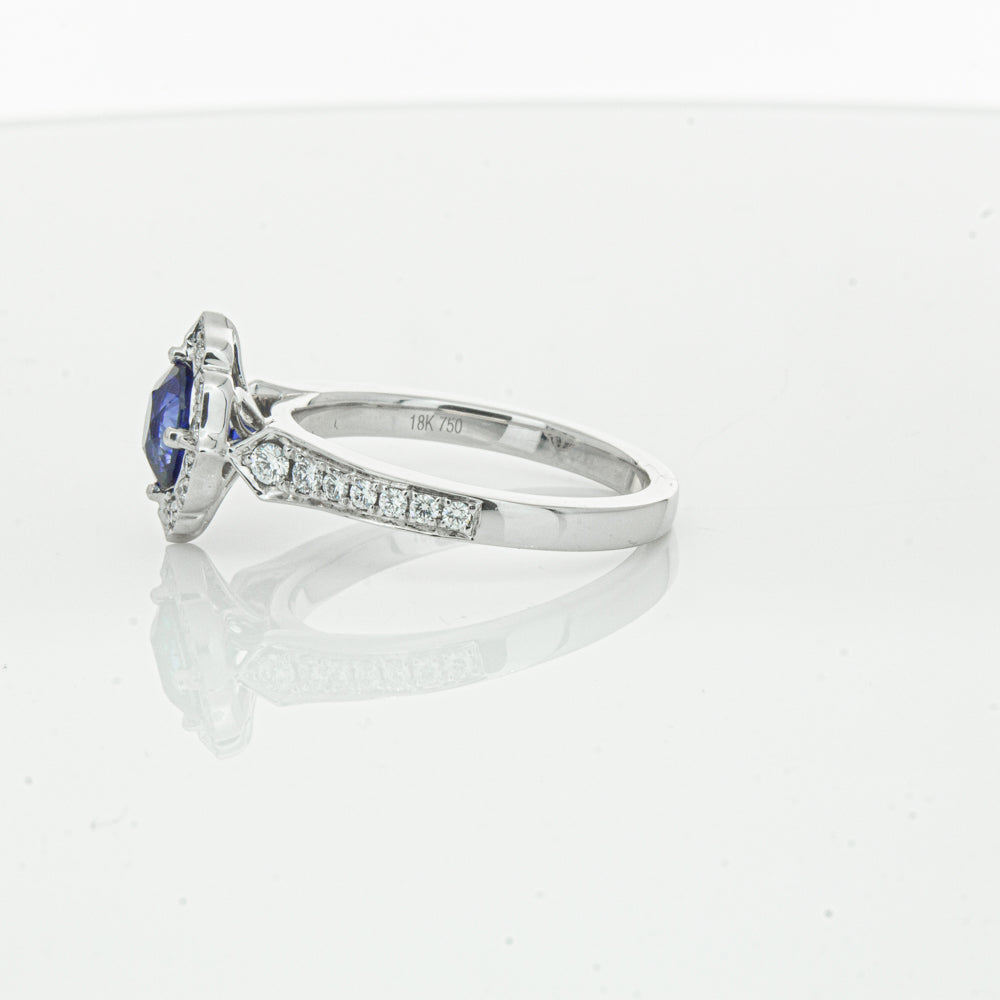 18ct White Gold Sapphire & Diamond Ring-Ring-Walker & Hall