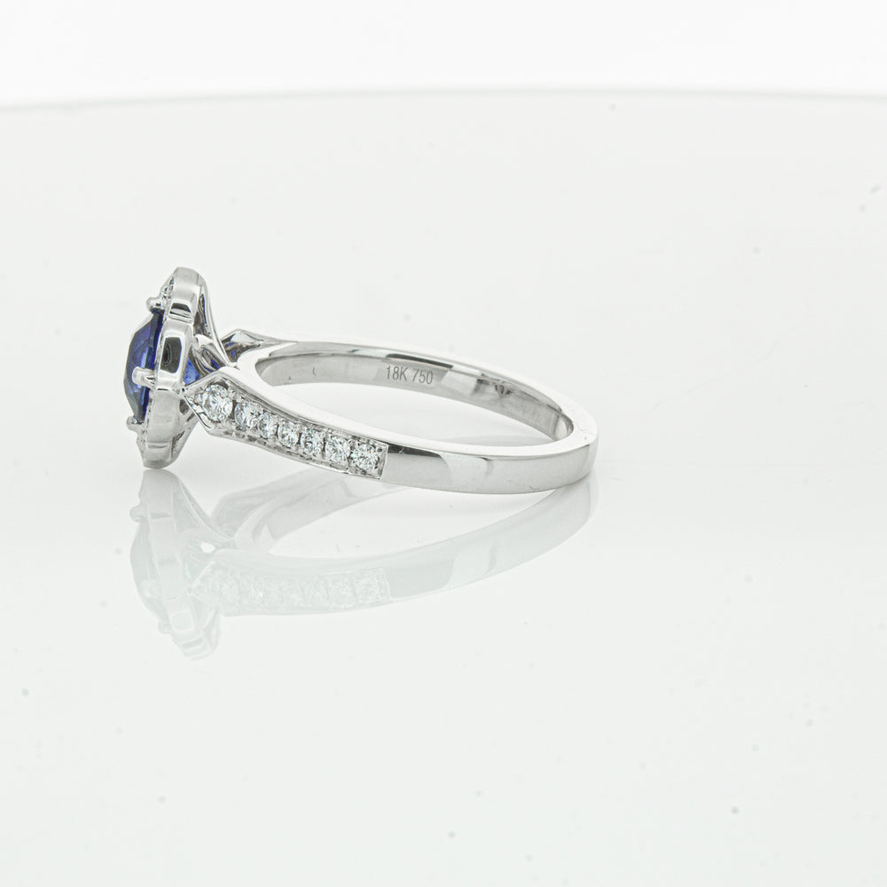 18ct White Gold Sapphire & Diamond Ring-Ring-Walker & Hall