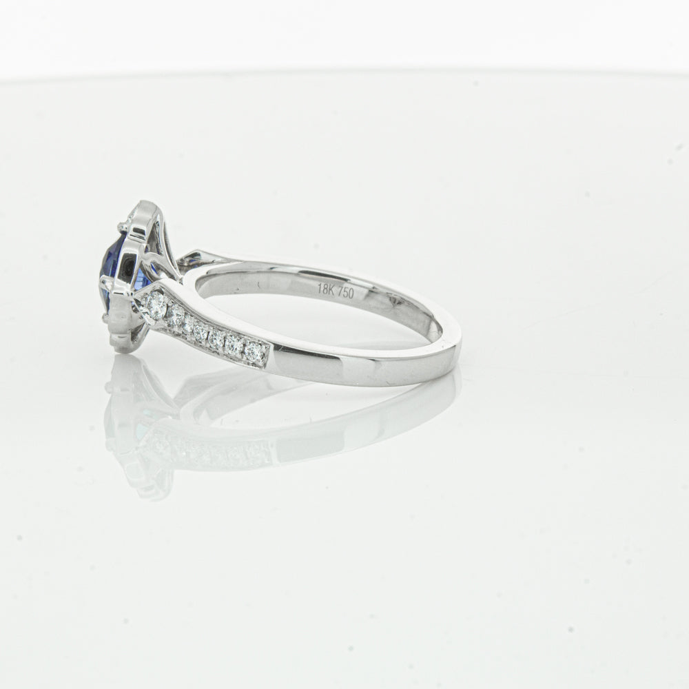 18ct White Gold Sapphire & Diamond Ring-Ring-Walker & Hall