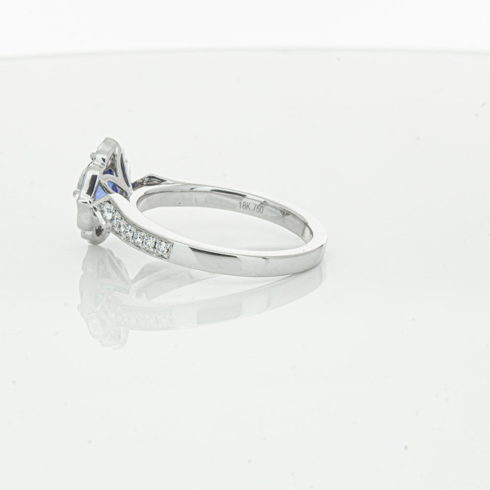 18ct White Gold Sapphire & Diamond Ring-Ring-Walker & Hall