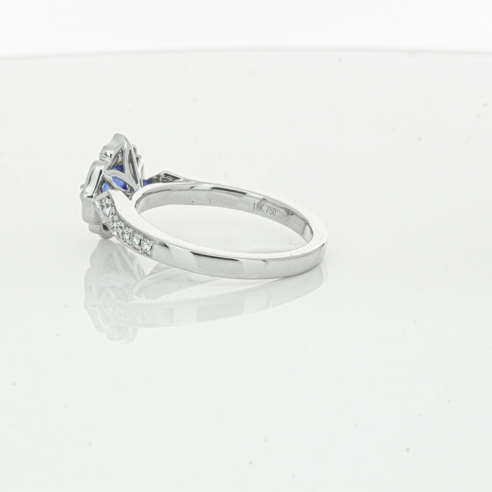 18ct White Gold Sapphire & Diamond Ring-Ring-Walker & Hall