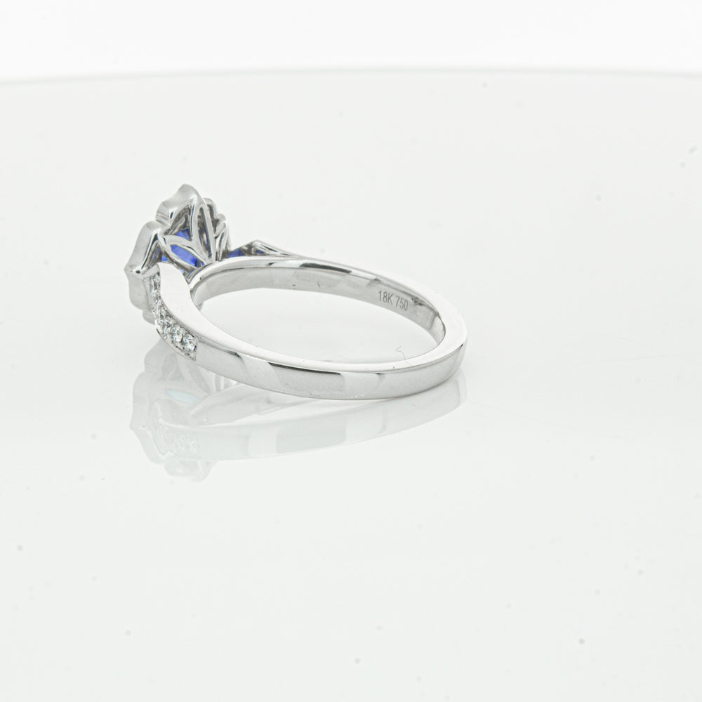 18ct White Gold Sapphire & Diamond Ring-Ring-Walker & Hall