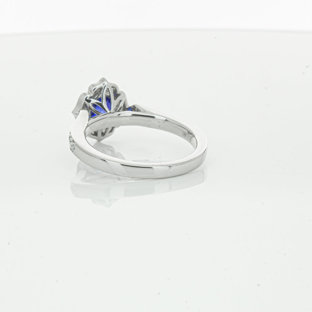 18ct White Gold Sapphire & Diamond Ring-Ring-Walker & Hall