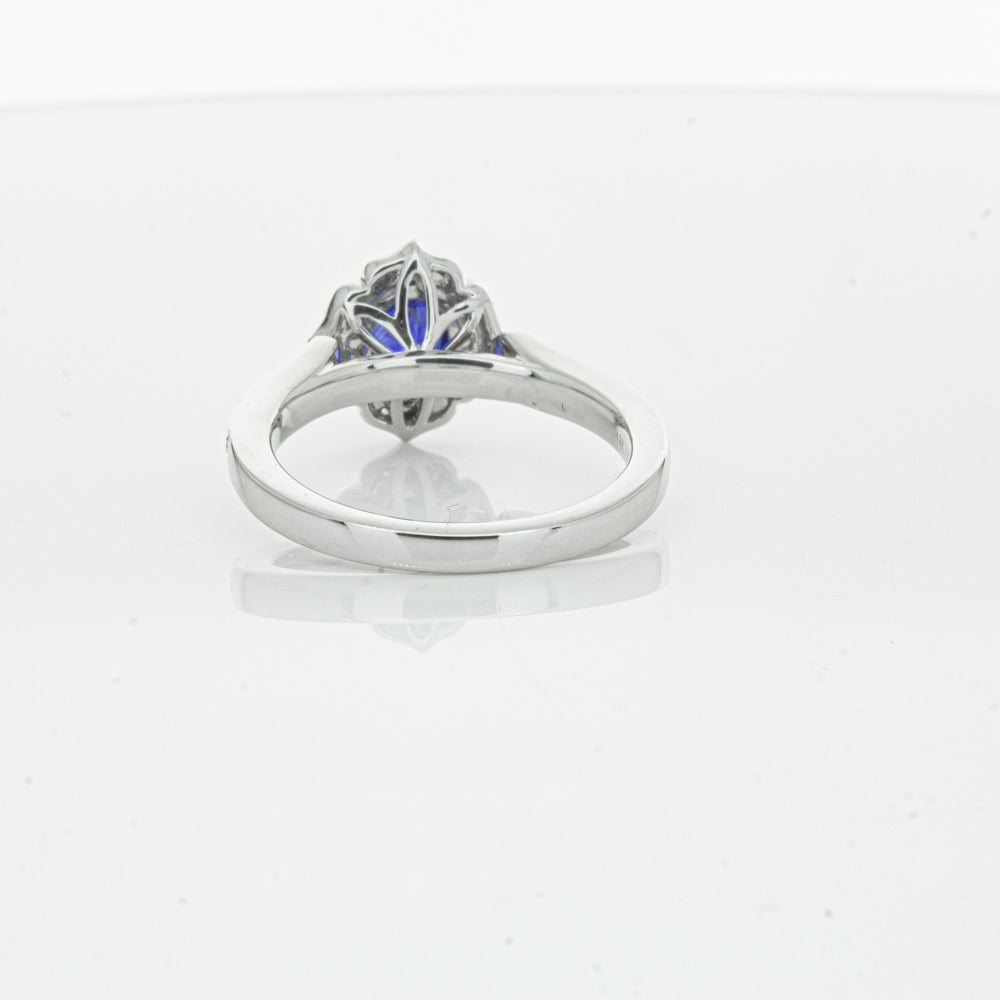 18ct White Gold Sapphire & Diamond Ring-Ring-Walker & Hall