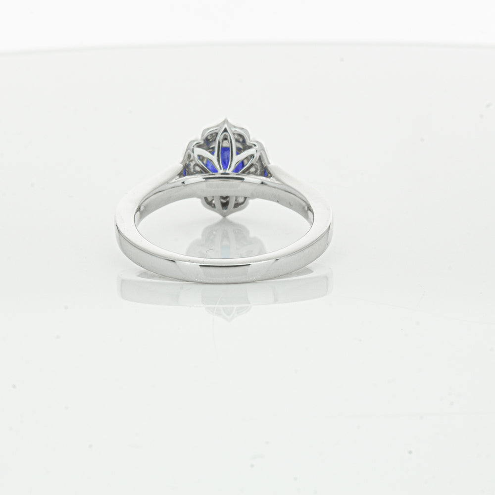 18ct White Gold Sapphire & Diamond Ring-Ring-Walker & Hall