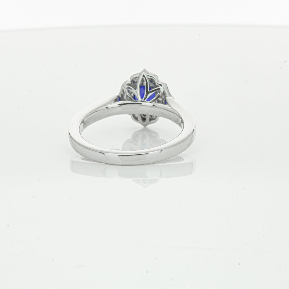 18ct White Gold Sapphire & Diamond Ring-Ring-Walker & Hall