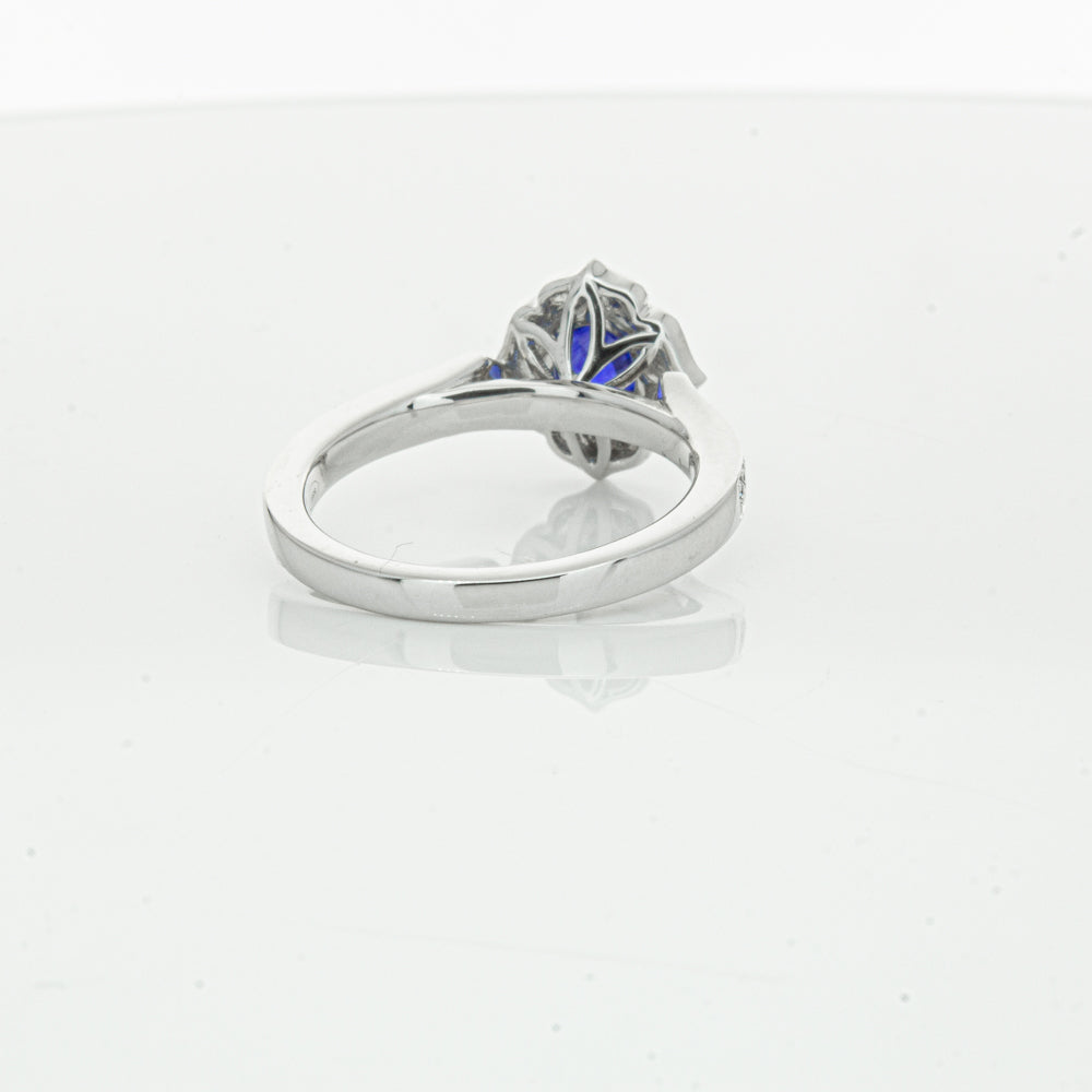 18ct White Gold Sapphire & Diamond Ring-Ring-Walker & Hall
