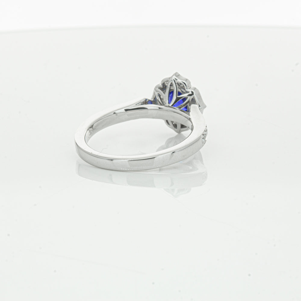 18ct White Gold Sapphire & Diamond Ring-Ring-Walker & Hall