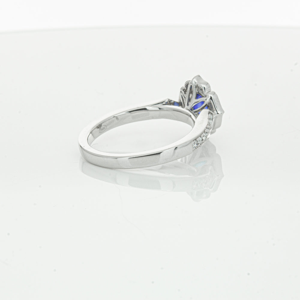 18ct White Gold Sapphire & Diamond Ring-Ring-Walker & Hall