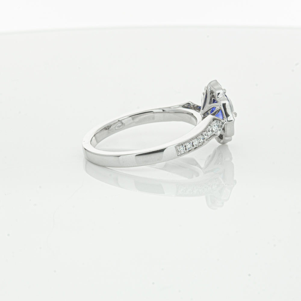 18ct White Gold Sapphire & Diamond Ring-Ring-Walker & Hall