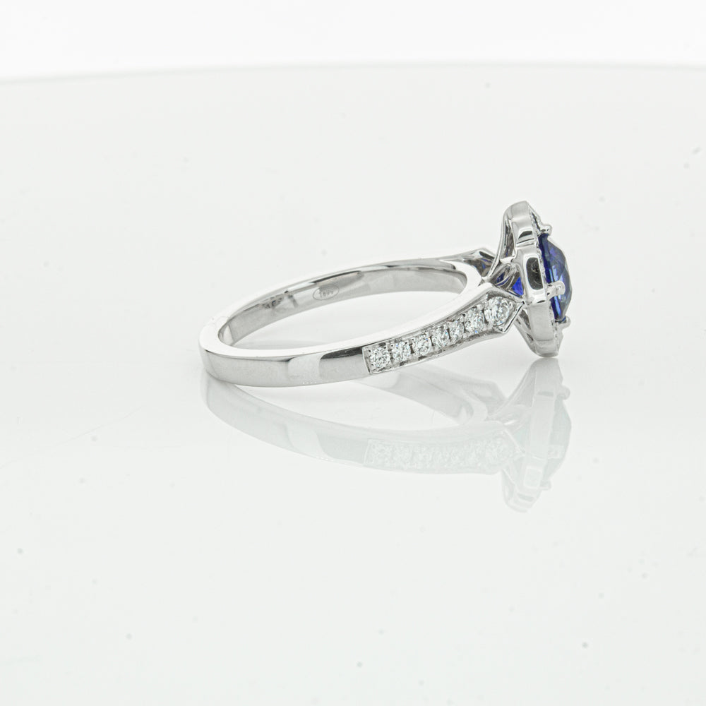 18ct White Gold Sapphire & Diamond Ring-Ring-Walker & Hall