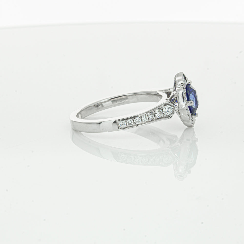 18ct White Gold Sapphire & Diamond Ring-Ring-Walker & Hall