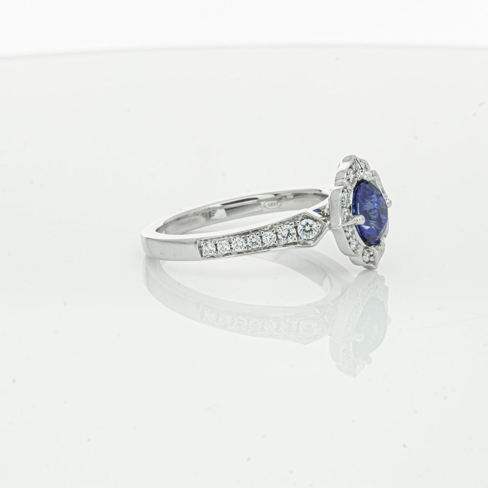 18ct White Gold Sapphire & Diamond Ring-Ring-Walker & Hall